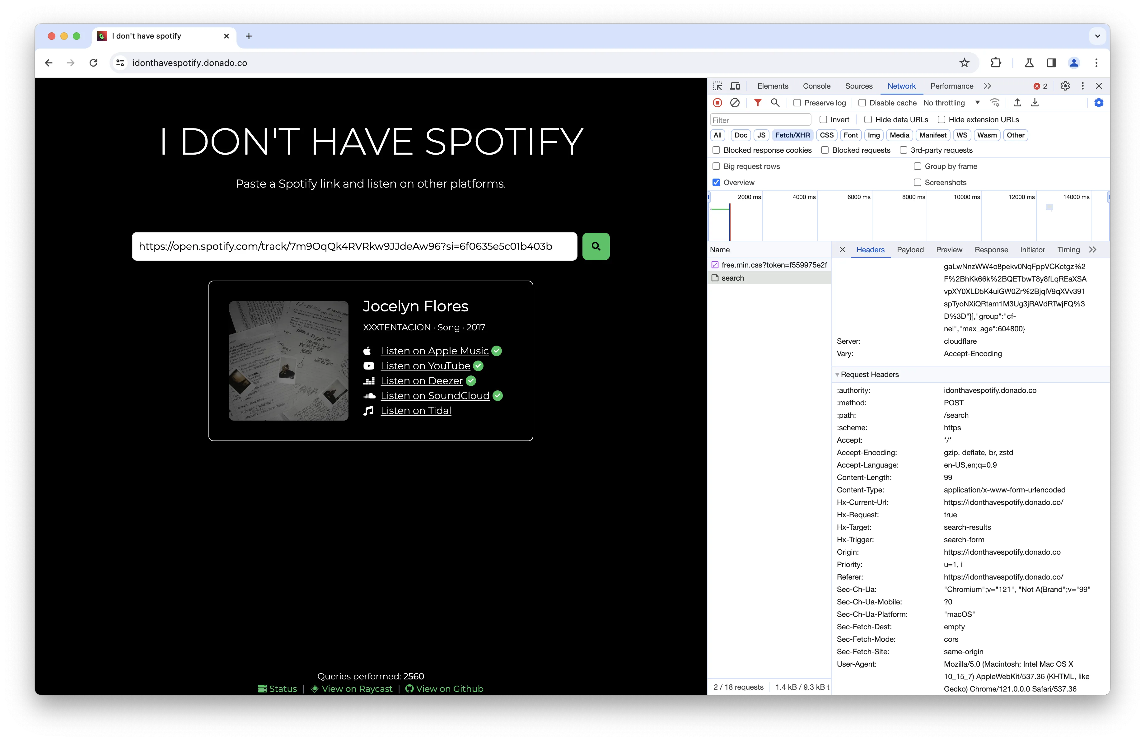 I Don't Have Spotify Web App